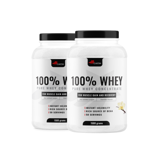 100% WHEY Protein, 1500γρ + 1500γρ (1+1) - με άρωμα βανίλιας