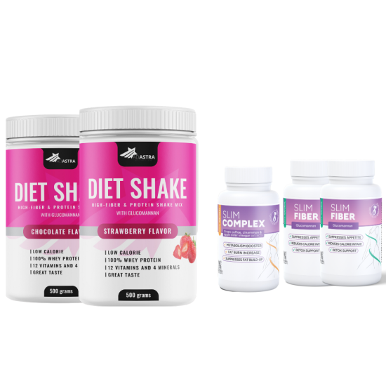 2x Diet Shake + Slim Complex + 2x Slim Fiber - υποκατάστατο γεύματος για ρύθμιση βάρους