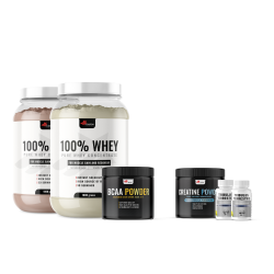 2x 100% WHEY Protein (1000γρ) + BCAA (200γρ) + ΔΩΡΕΑΝ CREATINE MONOHYDRATE (200γρ) + 2x Tribulus Terrestris (60 κάψουλες)