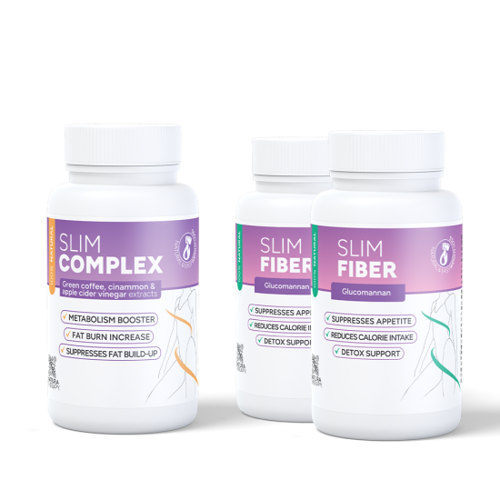 Slim complex + 2 X Slim Fiber Set - φυτικά χάπια διατροφής