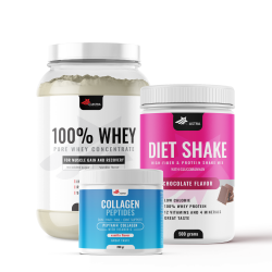 100% WHEY Protein (1500 γρ) + COLLAGEN PEPTIDES (200γρ)+  DIET SHAKE (500γρ)